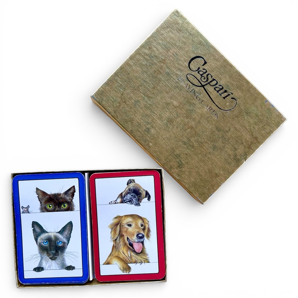 Caspari Dogs and Cats by Artist Gary Patterson 2 Deck Boxed Card Set